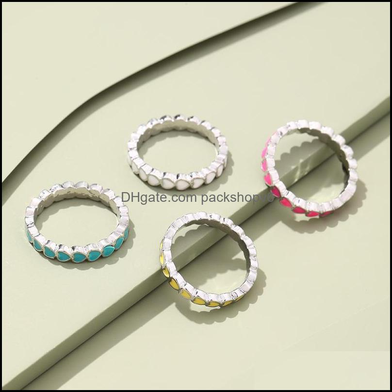 ANNALES DE MARIAGE OUILLE CORÉANT Huile Love Heart Chaîne Femmes Exquise Charms Coup Colorf Couture Géométrique Bijoux en gros Dro Packshopv6 DHK