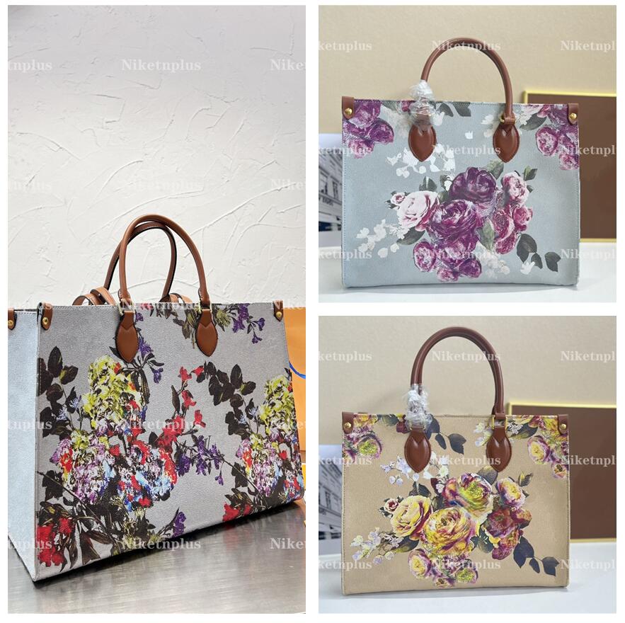 

2022 new arrival ONTHEGO designer women handbag purse flowers floral shoulder crossbody casual shopping bags, #1