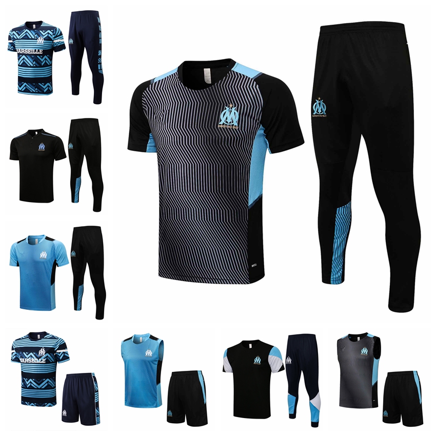 

22/23 New Olympique Marseilles Polo Tshirts Vest Tracksuits Training Suit Jogging Set Football Soccer Jerseys Kit Chandal Survetement Maillots De Foot PO013, 15