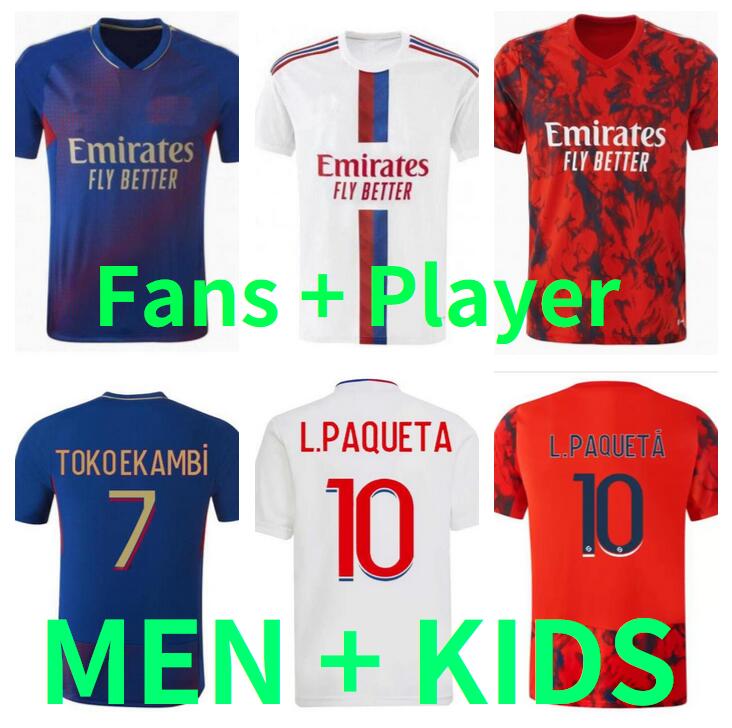 

22 23 Lyon BOATENG CHERKI L.PAQUETA Soccer Jerseys Fans player Version AOUAR DEMBELE KADEWERE TOLISSO TETE CHERKI 2022 2023 Adult Kids Kit Football Shirt, Ivory