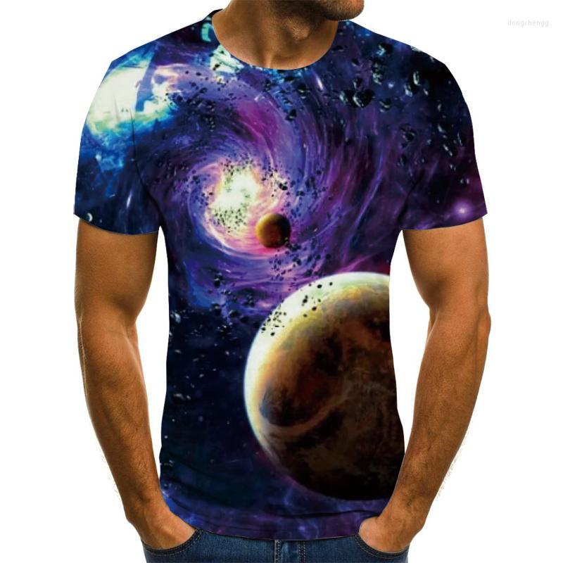 T-shirts pour hommes hommes et femmes été ciel étoilé T-shirt pour hommes 3D mode chemise à manches courtes rue col rond T-shirt décontracté pour