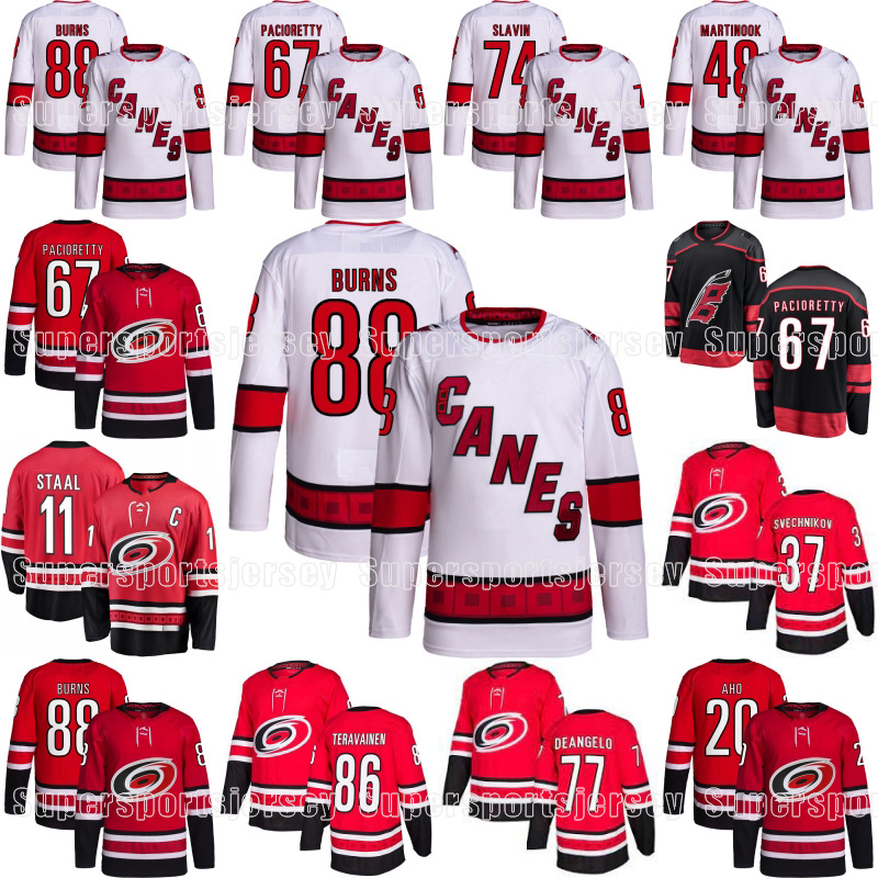 

88 Brent Burns Carolina 67 Max Pacioretty Hurricanes Jerseys Andrei Svechnikov Tony DeAngelo Sebastian Aho Teravainen Niederreiter Staal Jaccob Slavin Martinook, Men home