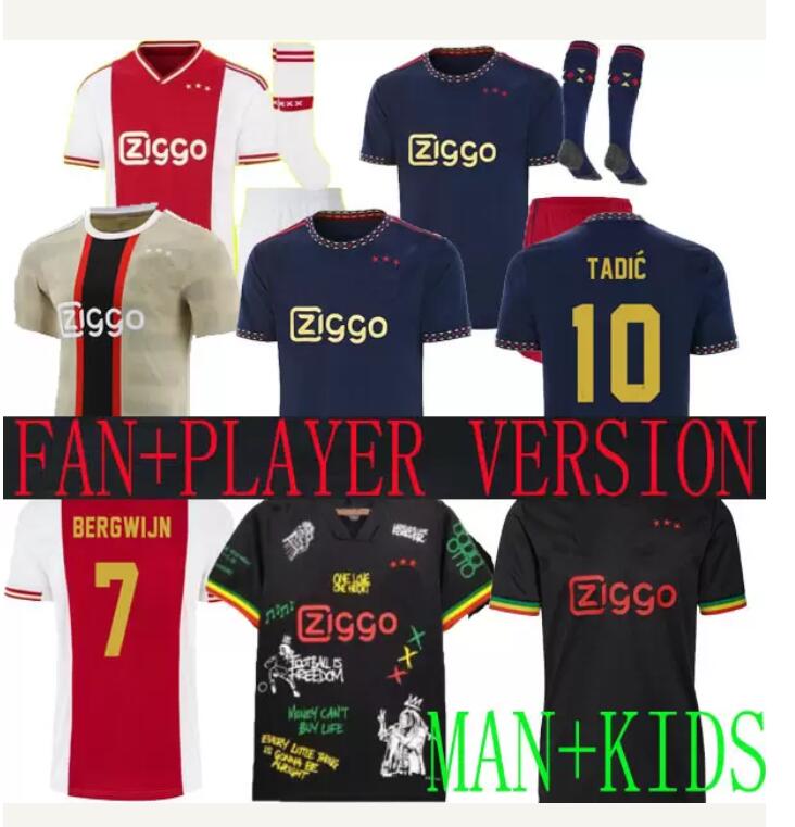 

21 22 23 AJAXS Bob Marley Soccer Jerseys TADIC HALLER Home away Third BERGWIJN ANTONY BASSEY BROBBEY 2022 2023 football shirt men kids uniforms Fans Player, 21 22 3rd