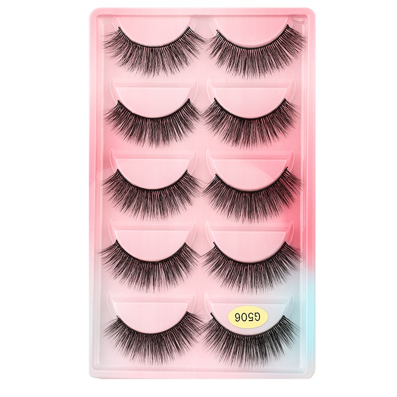 Reusable Handmade Multilayer 3D Fake Eyelashes Soft & Vivid Natural Thick False Lashes Extensions Curly Crisscross Eyes Makeup Accessory 10 Model-image-791844874