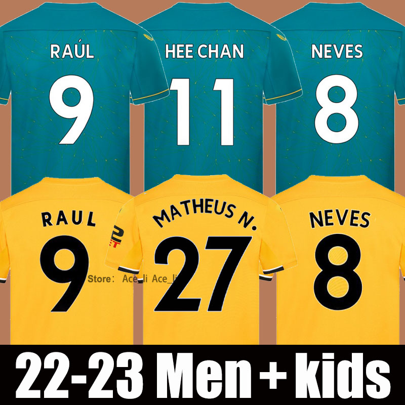 

22 23 Soccer Jerseys RAUL NEVES GUEDES HEE CHAN 2022 2023 MOUTINHO Football Shirts men Kids Kits, 22-23 home+patch