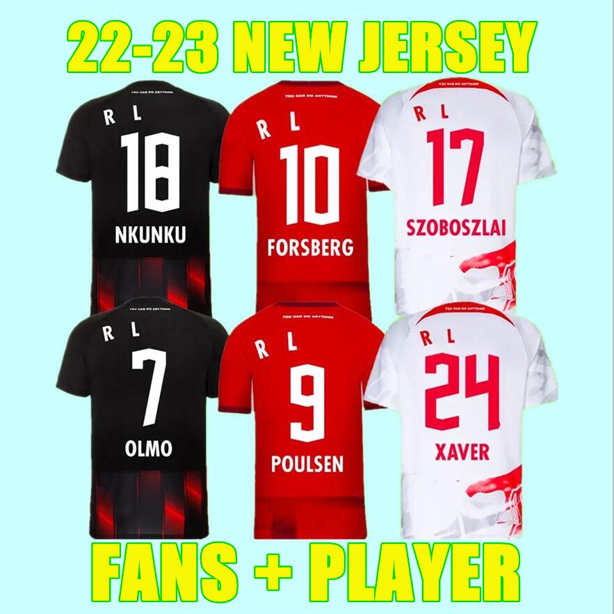 

2022 2023 WERNER RBL Leipziges Soccer Jerseys NKUNKU RAUM SIMAKAN POULSEN SZOBOSZLAI FORSBERG SABITZER OLMO HAIDARA LAIMER SCHLAGER football men and kids shirt