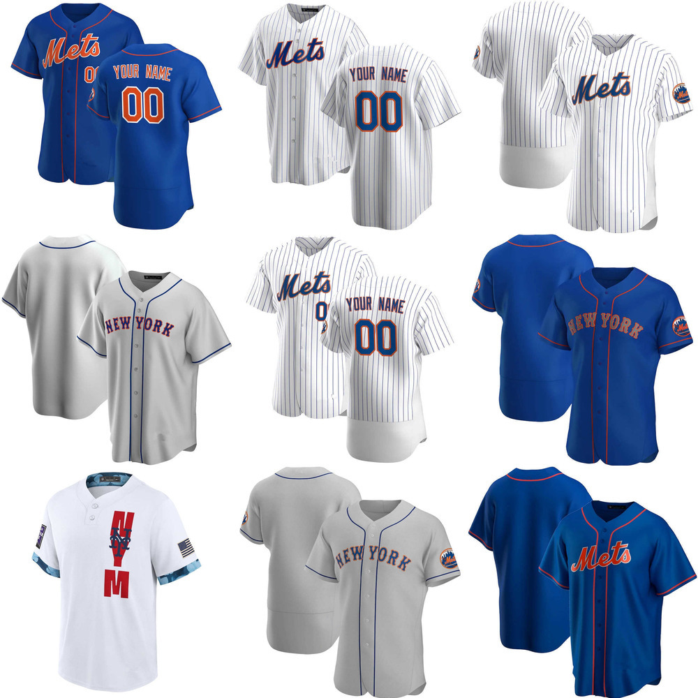 

2022 Custom Jersey New York''Mets''Mens women Youth 31 Mike Piazza 20 Pete Alonso 12 Francisco Lindor 48 Jacob deGrom Baseball Jerseys, Color