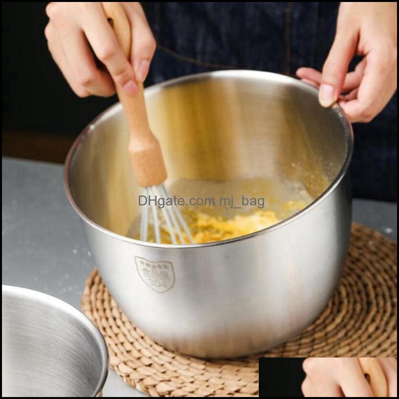 bowls 2x stainless steel 304 mixing bowl deep design cooking baking cake bread salad kitchen mixer bowl, 3600ml & 2800ml