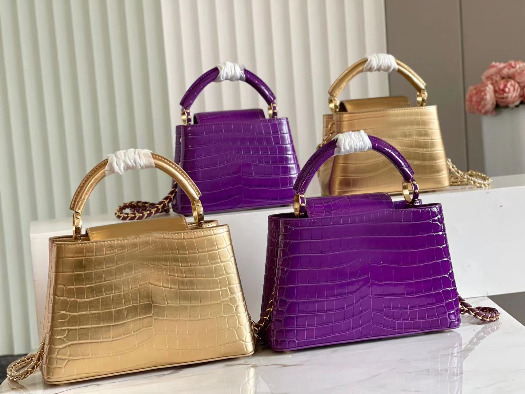 

Crocodile leather bags handbags handmade high quality shiny makeup Shell tote women handbag purse Luxury ladies designer bags fashion top layer calfskin European, Box