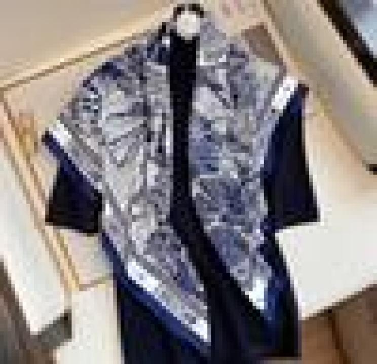

90x90cm Silk Scarf Luxury Brand Designer Hair Print Head Large Handkerchief