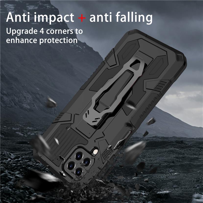 

Armor Shockproof Cases For Samsung Galaxy A12 A22 A32 A42 A52 A72 A82 5G A02S M02S A03S M32 Metal Belt Clip Kickstand Back Cover278U, Gray