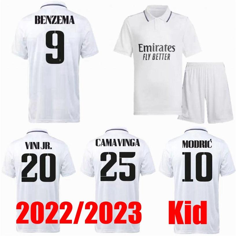 

22 23 BENZEMA REAL MADRIDS kit youth jerseys home football shirt CAMAVINGA ASENSIO RODRYGO boy kids kit 2022 2023 uniforms335v, Kids 2022/2023 home