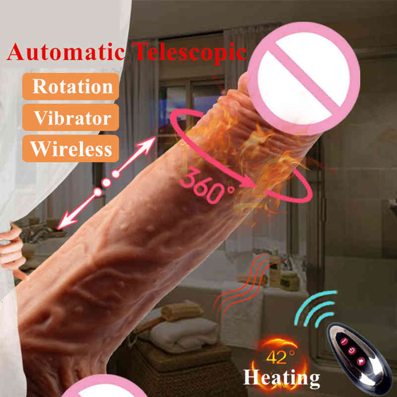 Massager Vibrator Sex Cock Vibrators for Women Heating Big Dildo Automatic Telescopic Soft Penis Sexy Toys Female 3d Realistic Skin Feeling G-spo-image-792724976