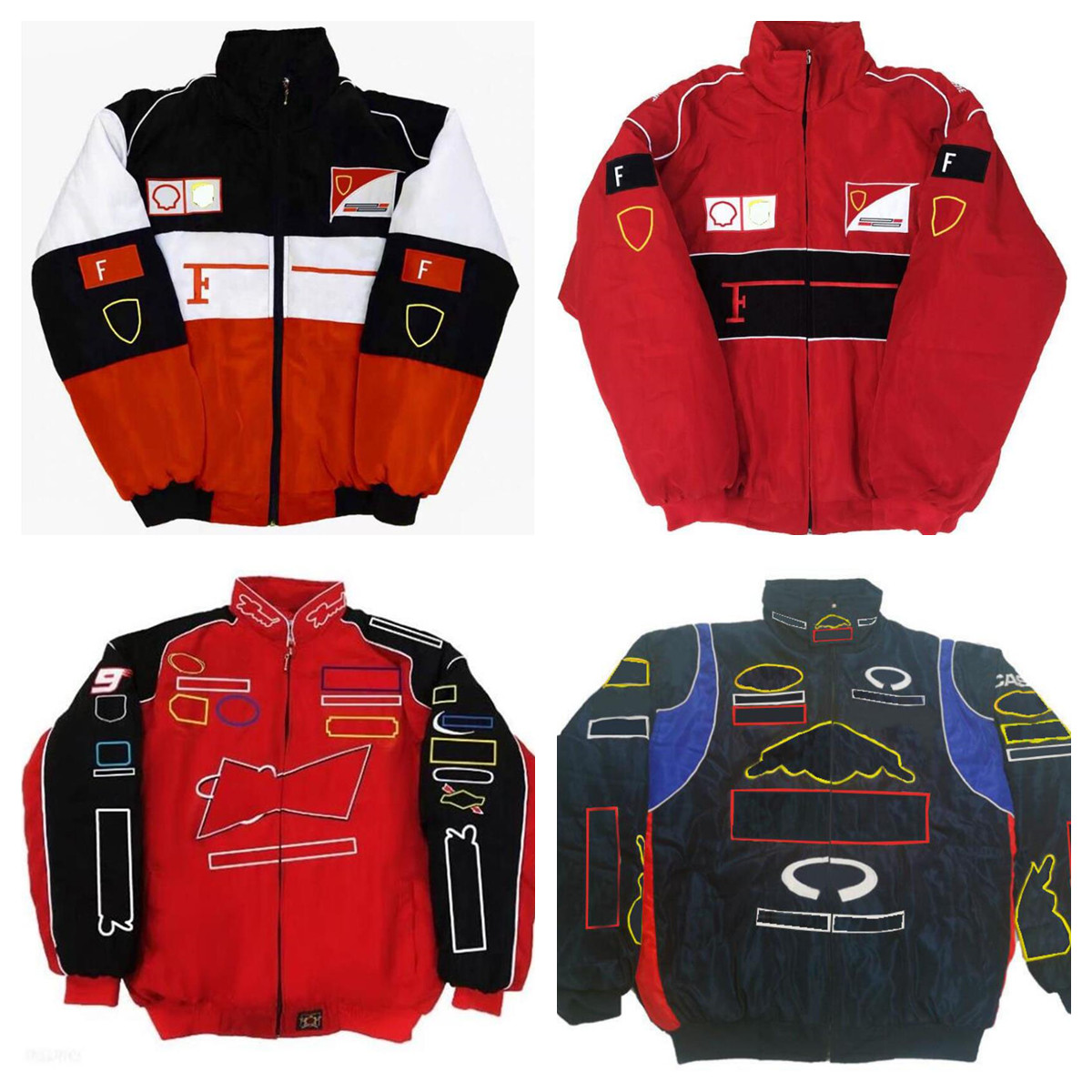 

2022 F1 racing jacket new winter embroidered logo zipper racing suit