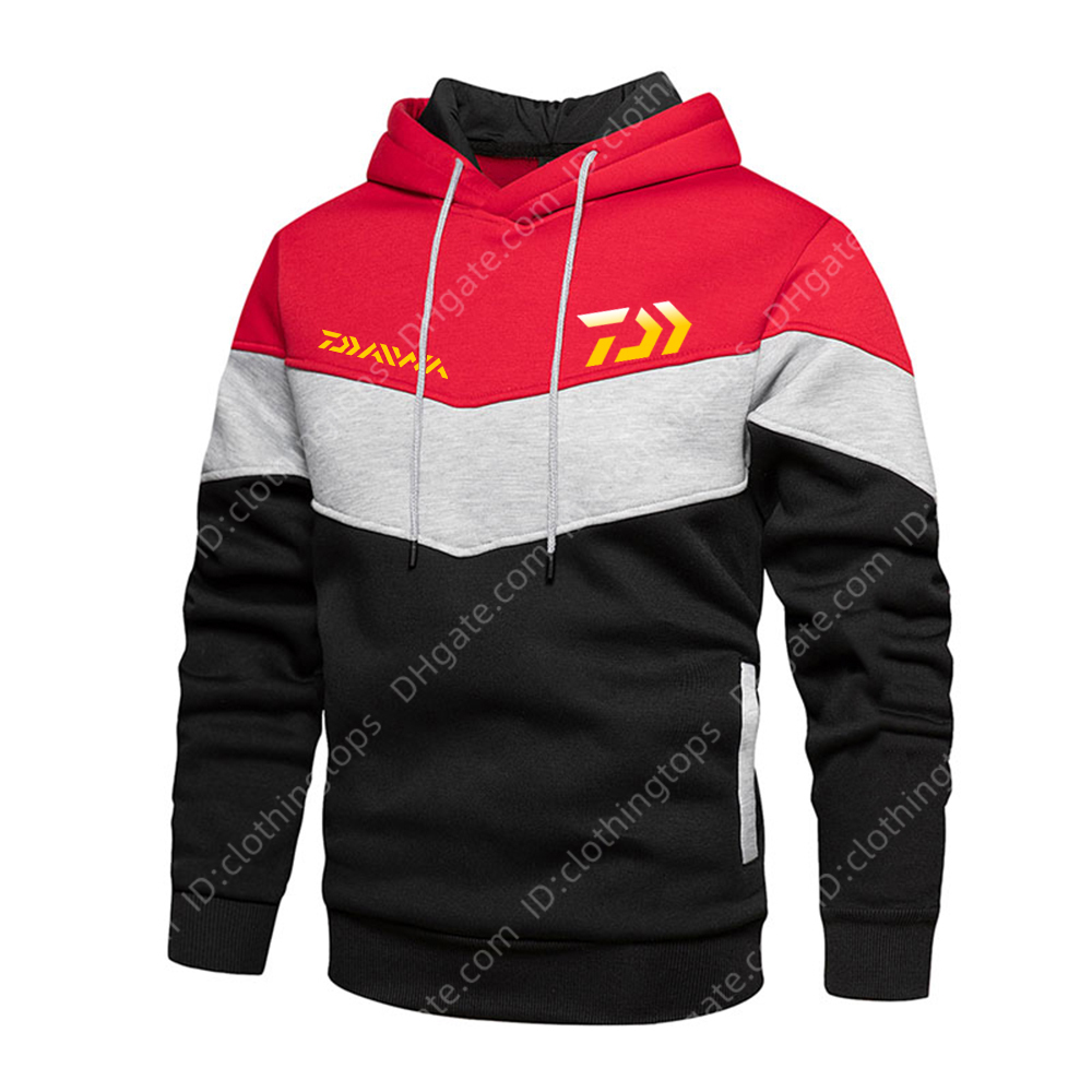 

Daiwa Fishing Men Three-layer Color Stitching Hoodie Pullover Long Sleeve Sweatshirts Autumn Winter Mode Sweater