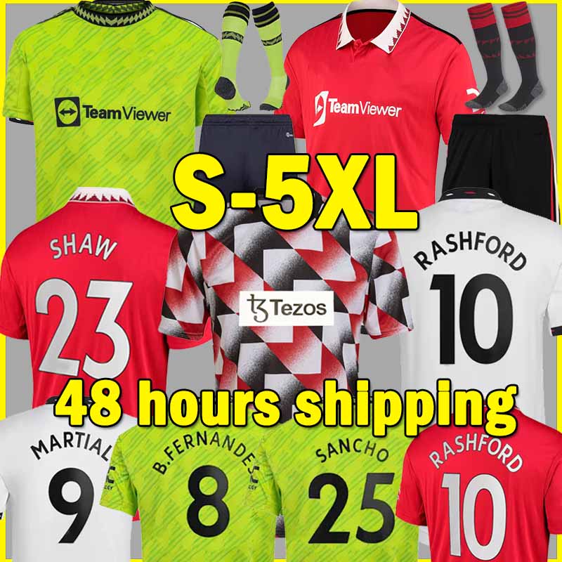 

5XL 22 23 SANCHO soccer jerseys Casemiro FRED ERIKSEN B.FERNANDES MANS UTDS RASHFORD football shirt 2022 2023 MAGUIRE MALACIA Elanga VARANE Big Size ship within 48 hrs, 22-23 home kids kits