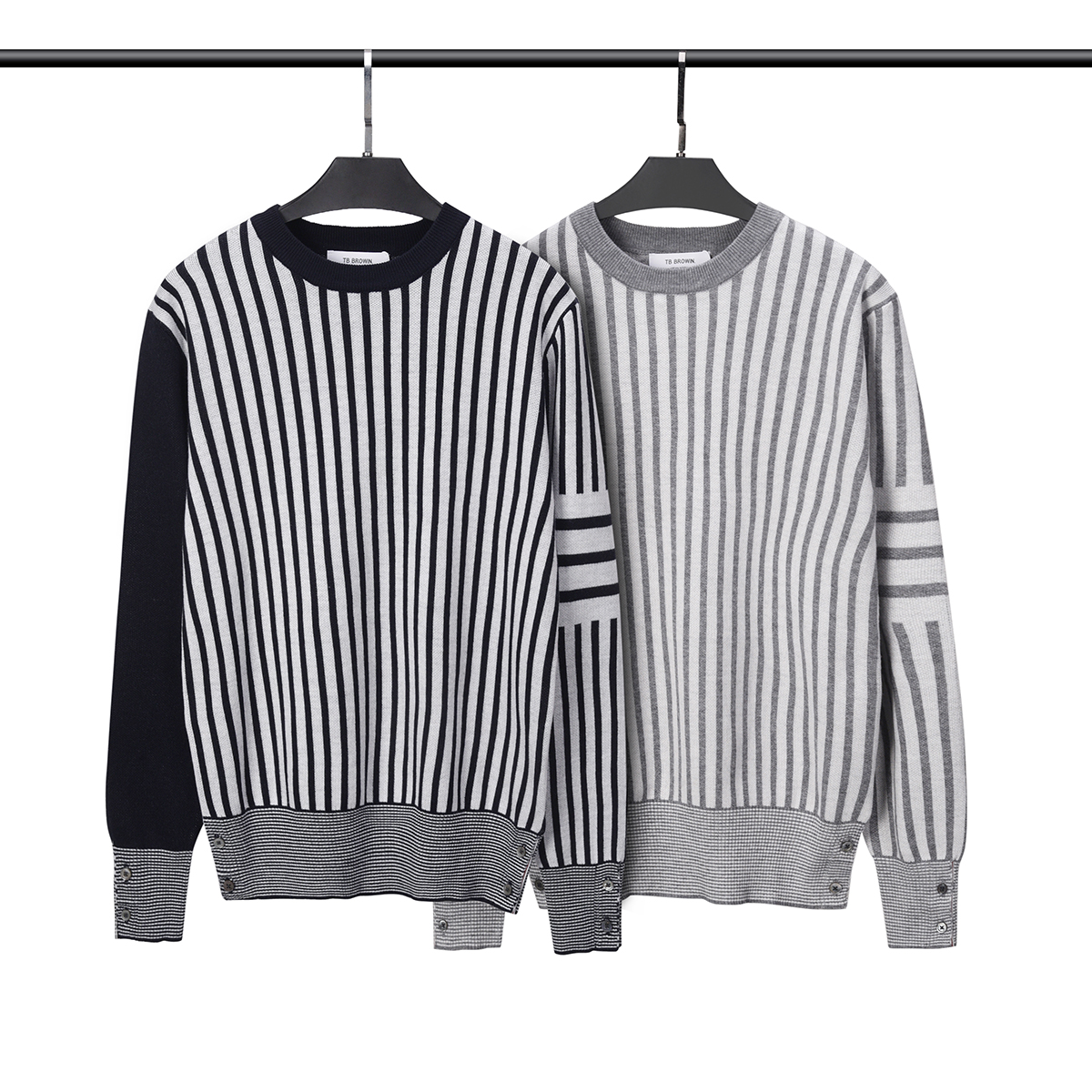 Sweat à capuche de pull masculin automne nouveau manche à manches longues couche à rayures en rayures coréen style coréen extérieur jacquard tali