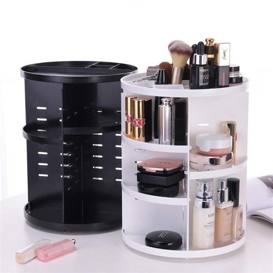 

Mordoa New 360-degree Rotating Makeup Organizer Box Brush Holder Jewelry Organizer Case Jewelry Organizer Cosmetic Storage Box T202219