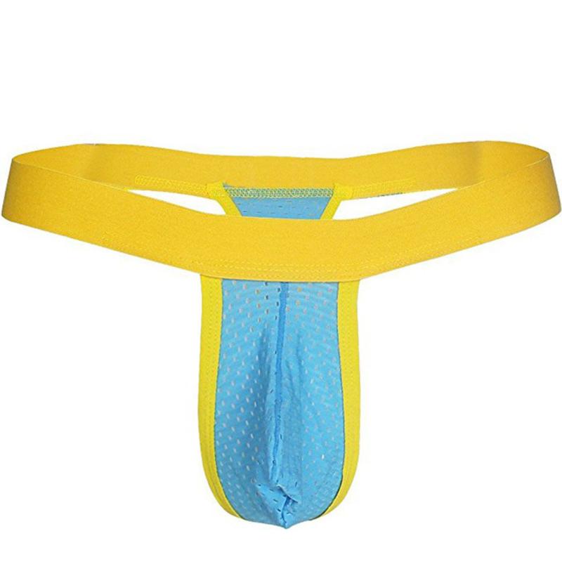 Underpants 1Pcs Sexy Sheer Mesh Breathable Low Waist T-Back Men Thongs Gay Male Man Ice Silk Penis Pouch T Back G StringsUnderpants