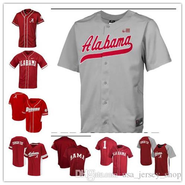 

Custom Men's Women Youth NCAA Alabama Crimson Tide COLLEGE Baseball Jersey Jimmy Nelson Alex Avila Mikey White Cody Henry Jett Manning, As photo