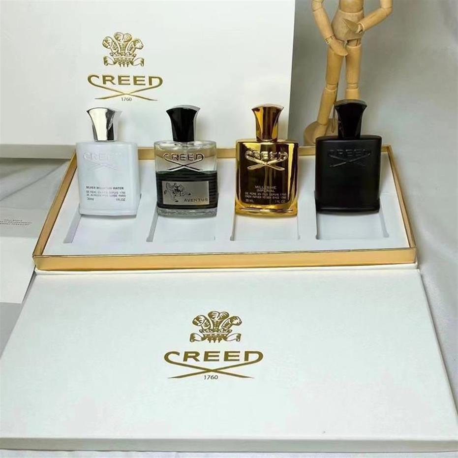 Creed Perfume 4pcs Set Encens Scent Cologne Men Silver Mountain Creed Creed Aventus Green Irish Tweed MILLESIME IMPERIAL220G