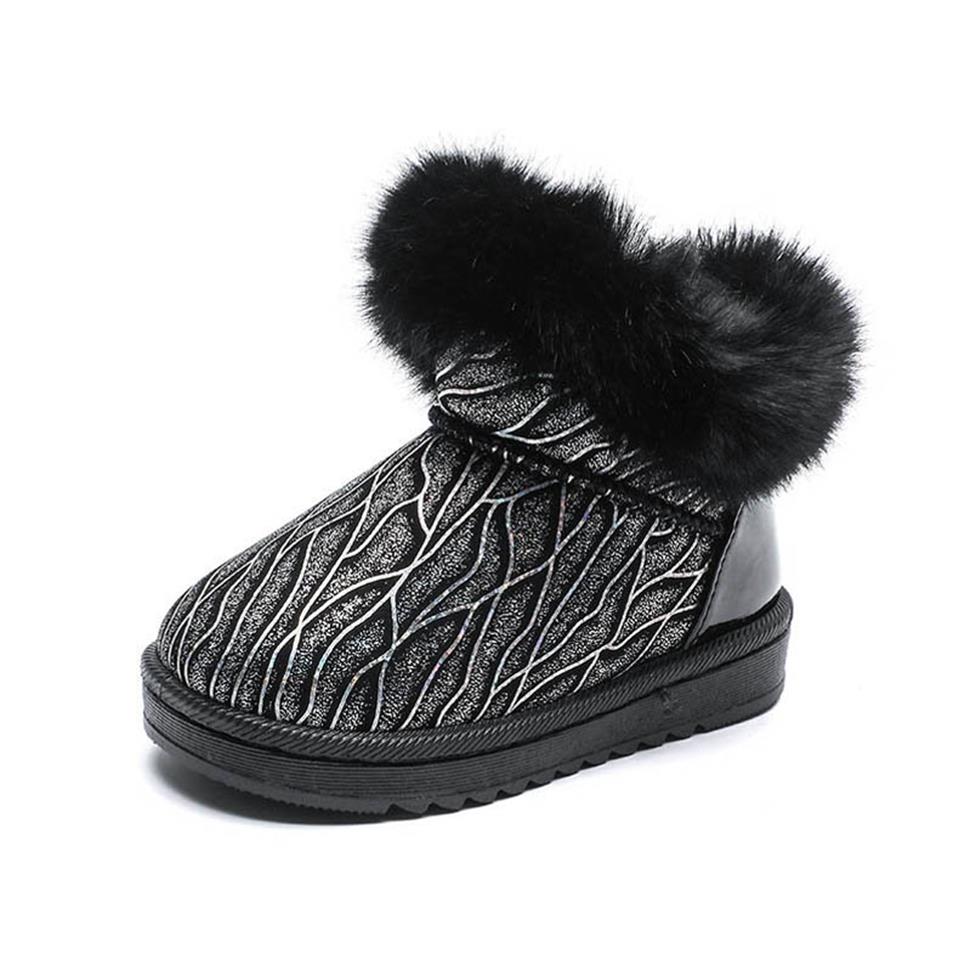 Kids Boots Chaussures Chaussures Filles Boys chaussures automne d'hiver b￩b￩ Snow Boot en cuir imperm￩able Usure chaude B8991336
