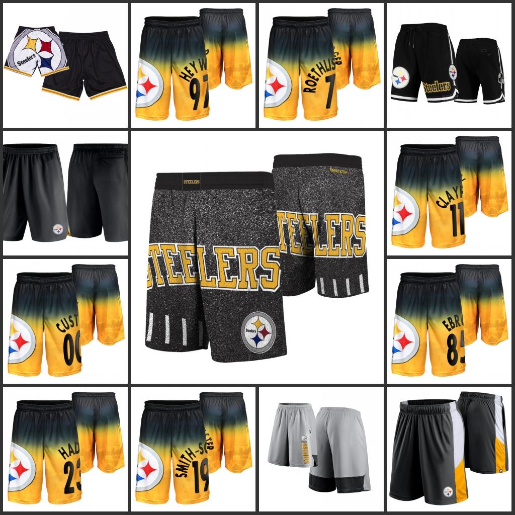 

Men Pittsburgh''Steelers''Black Jumbotron Black Core Prep Colorblock Shorts ZS
