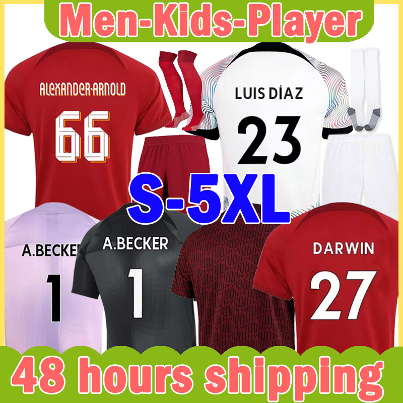 

XXXL 4XL 5XL 22 23 RAMSEY season soccer jerseys DARWIN 2022 2023 Luis Diaz Mohamed Diogo Alexander Arnold Football men kids kit Uniform Big Size ship within 48 hrs, 22-23 away pl-patch