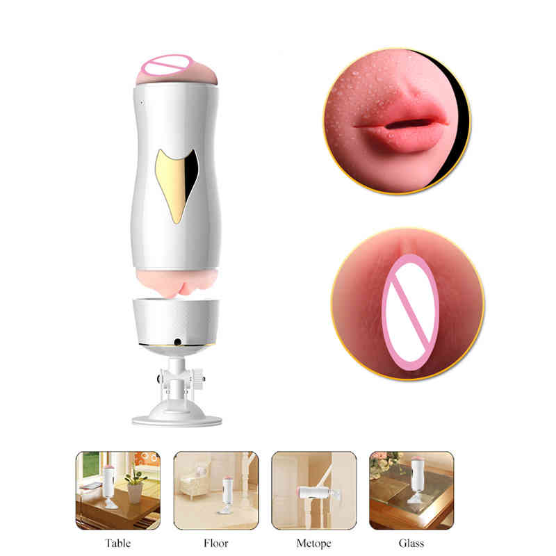 Vibrator Penis Cock Male Masturbators for Men with Suction Hand Free Pussy Mouth Stimulate Massager Rotating Dual Channel Masturb Cup Sex Toys-image-792751688