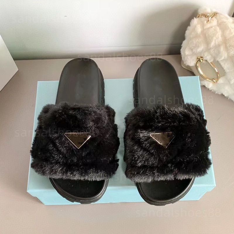 

Shearling Slides Designer Slippers sandal Womens Fluffy Slipper Slider Flat Comfort Fuzzy Mule Comfy Fur Slide Slipper Flip Flops Moccasins Black Pink Shoe