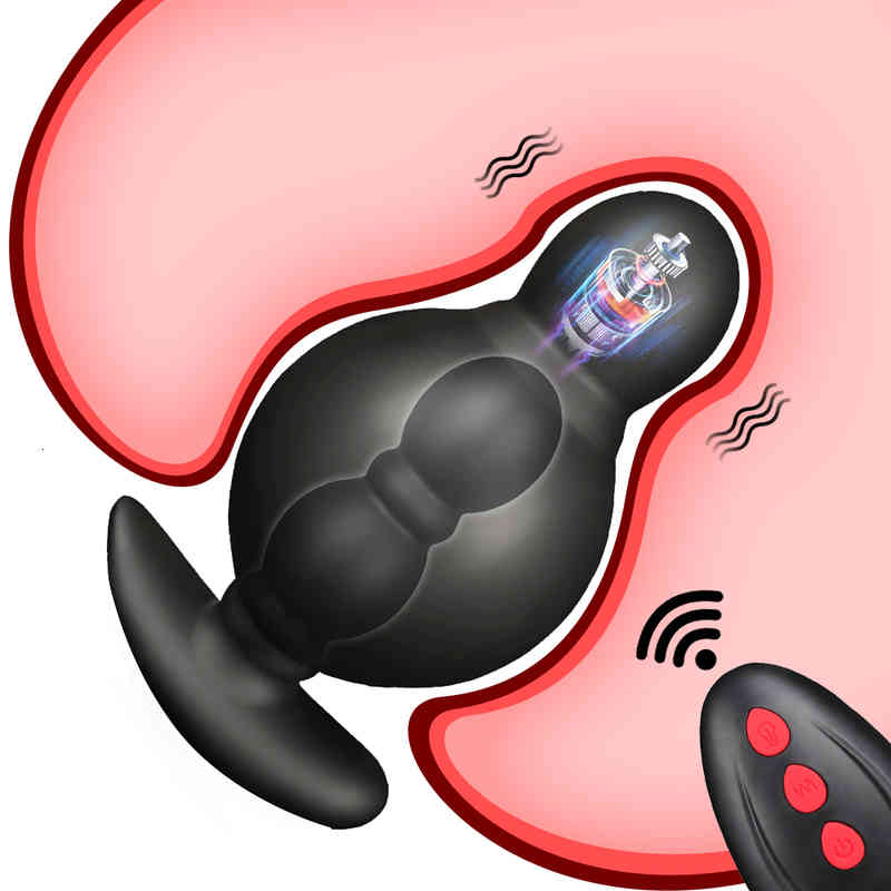 Massager Vibrator Sex Toys Penis Cock Wireless Remote Control Male Prostate Inflatable Vibrating B-image-797409596