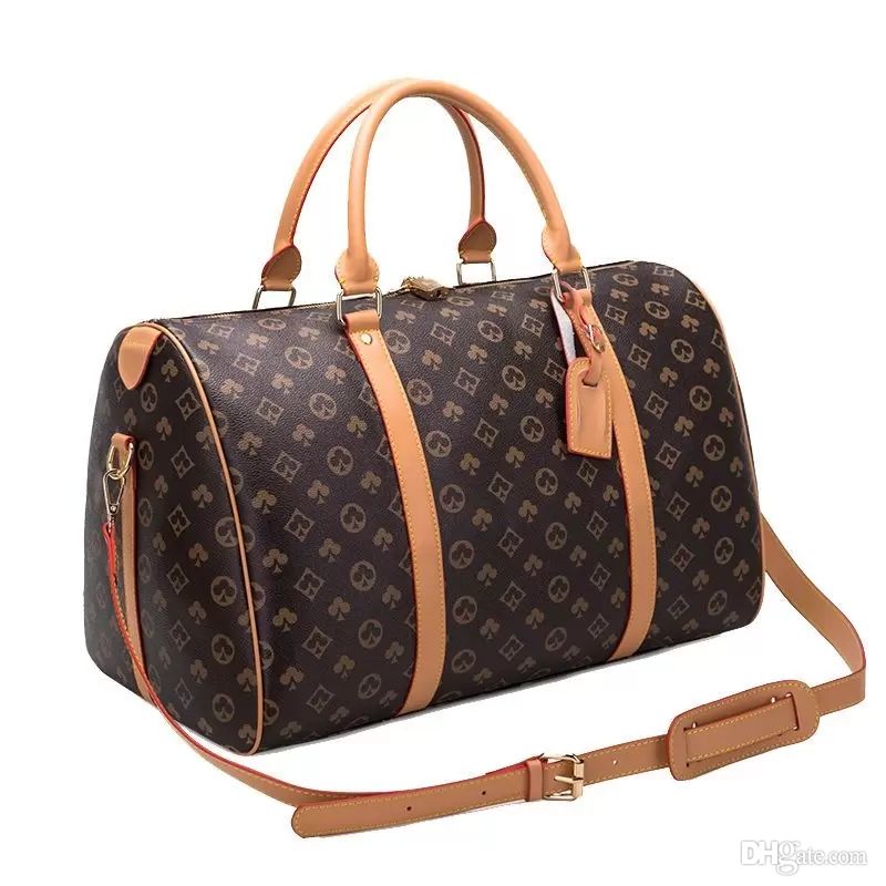 

Designers Luxury premium leather men womens travel bag louiseitys viutonitys duffle bag leather luggage handbags large capacity sport bags 45-55CM, Old flower