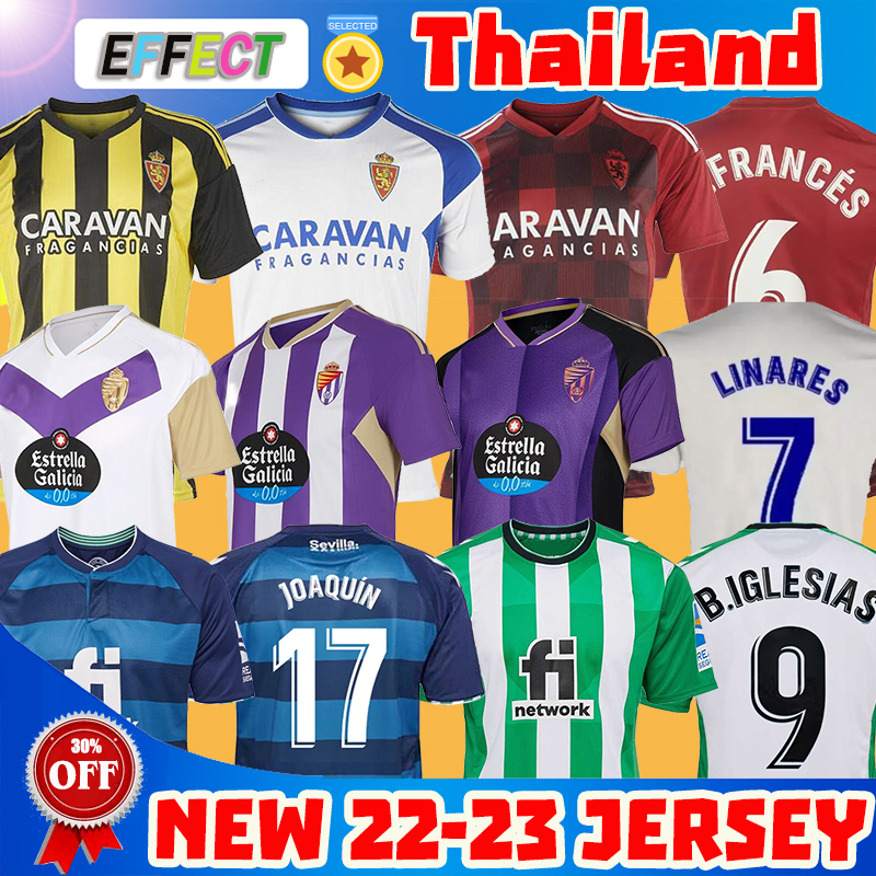 

22 23 Real Zaragoza Valladolid FRAN GAMEZ Soccer Jerseys 2022 2023 KAGAWA Real Betis Football shirts KIDS Home Third camiseta de futbol FEDE Sergi Guardiola OSCAR Kit, Kids real betis 22-23 away (no adult)