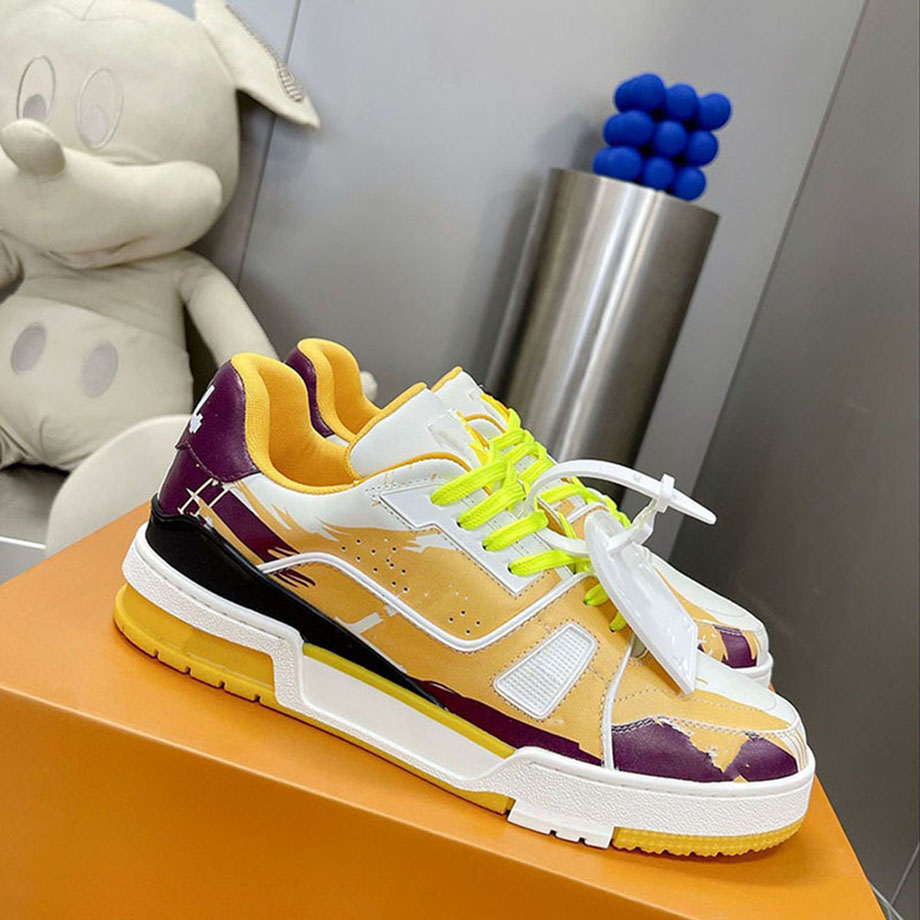 

2022SS Top qulity Sports brand flat designer leather men's shoes luxury white casual lace up outdoor sneakers Classic color very comfortable mkjkkkcc000001