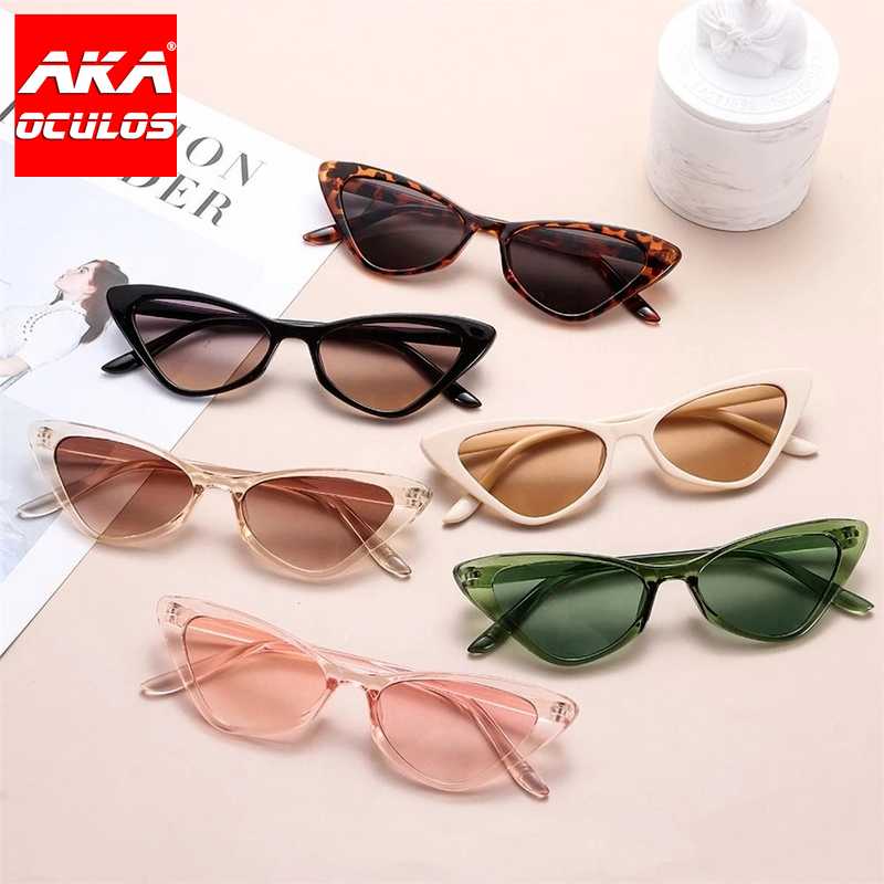 

Sunglasses Oculos Cateye Women 2022 Small Eyewear Women/Men Vintage Cat Eye Glasses Mirror UV400 Gafas De Sol MujerSunglasses