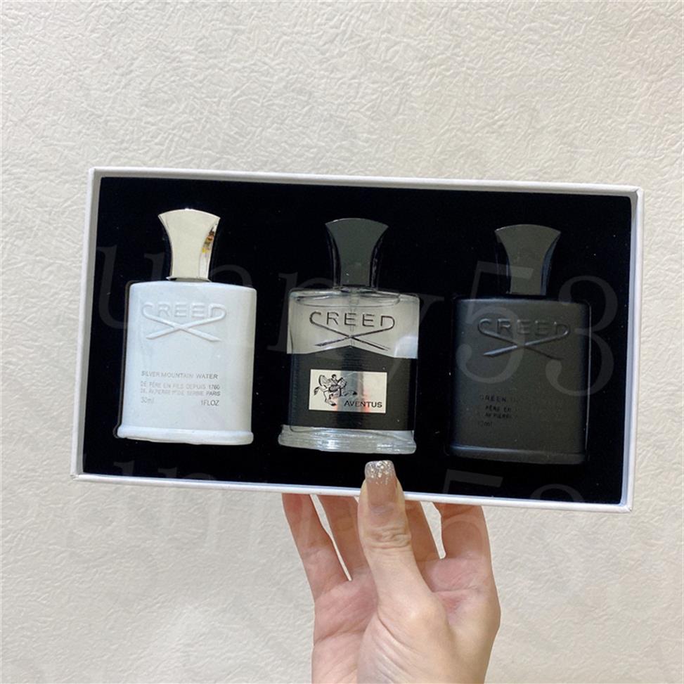 Dernières nouvelles femmes parfums sexy pitoyal de parfum 3 en 1 ensemble Creed Aventus Tweed Silver Mountain Water Fragrance de longue date CO29