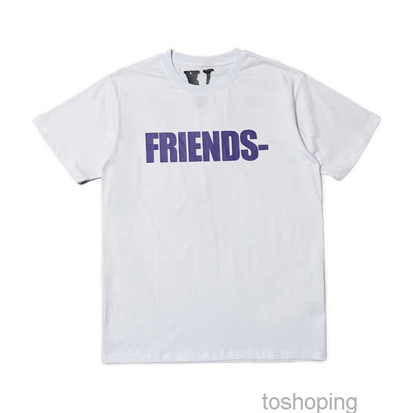 

Brand t Shirt Fashion Vlones Short Sleeve Co Ed Miami Guerrilla Store Limited Friends Purple Big v Loose Men' 12, White scf 735