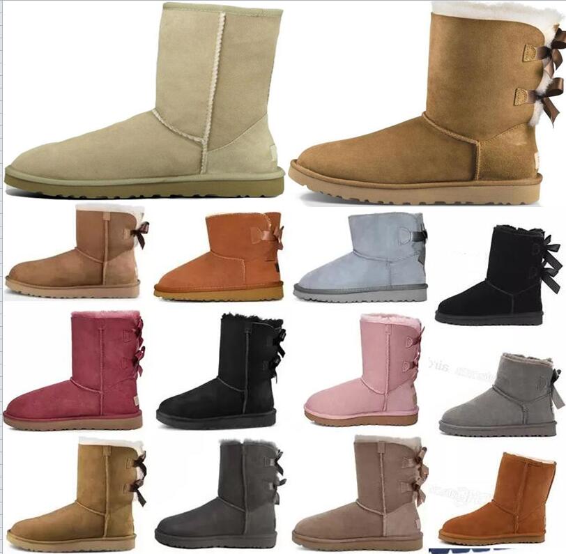 

2022 women wgg wggs boots winter snow furry fluff yeah satin boot Navy ankle booties fur leather outdoors sneakers, T35