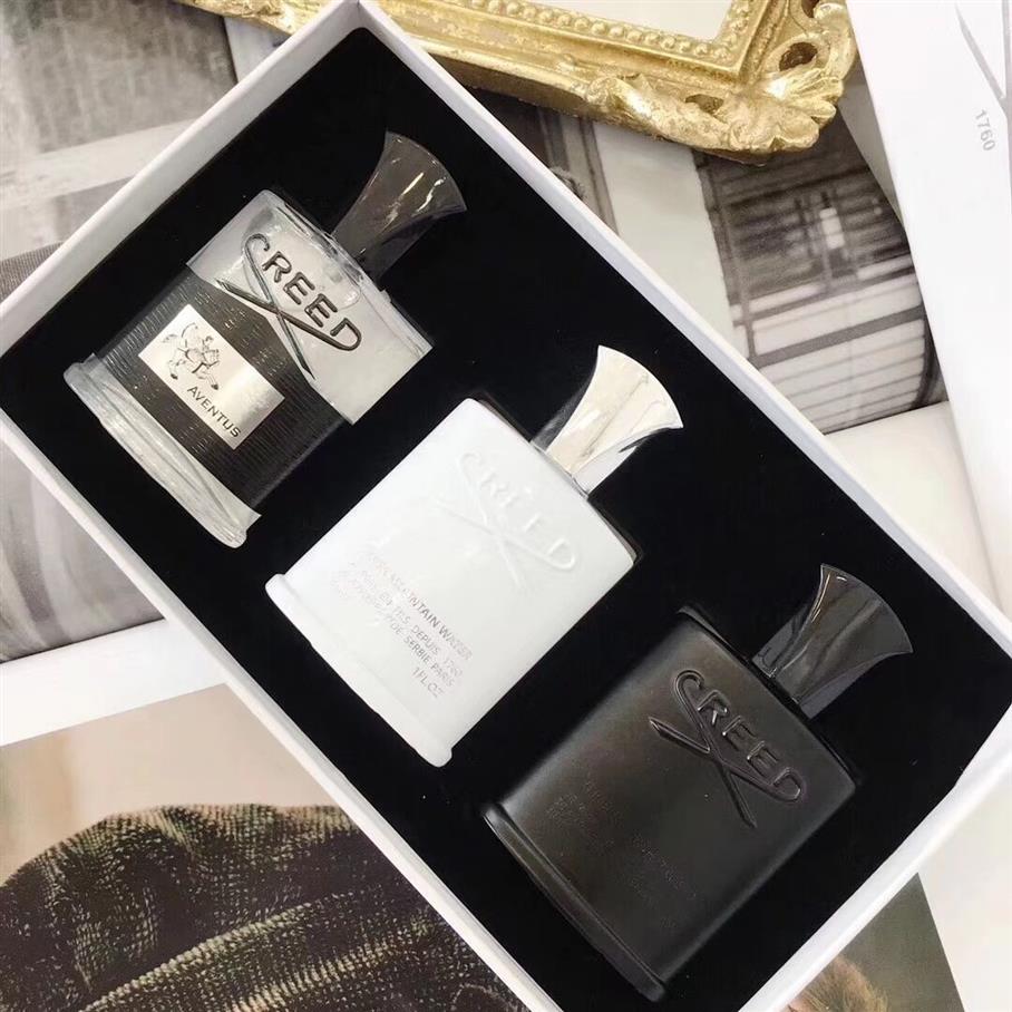 New perfume 3 30ml set Creed aventus&sliver mountain water&GREEN IRISH TWEED long lasting time high quality and fragrance sho233h