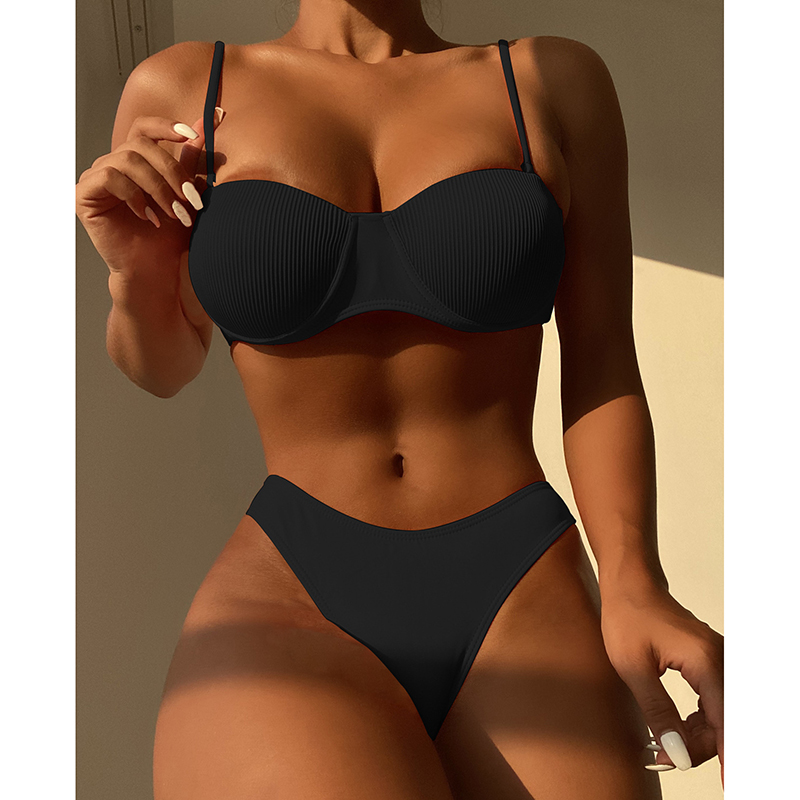 Women's Swimwear Riseado Push Up Bikinis Women Swimsuits 2022 Sexy Ribbed High Cut Biquinis Set-image-792542061