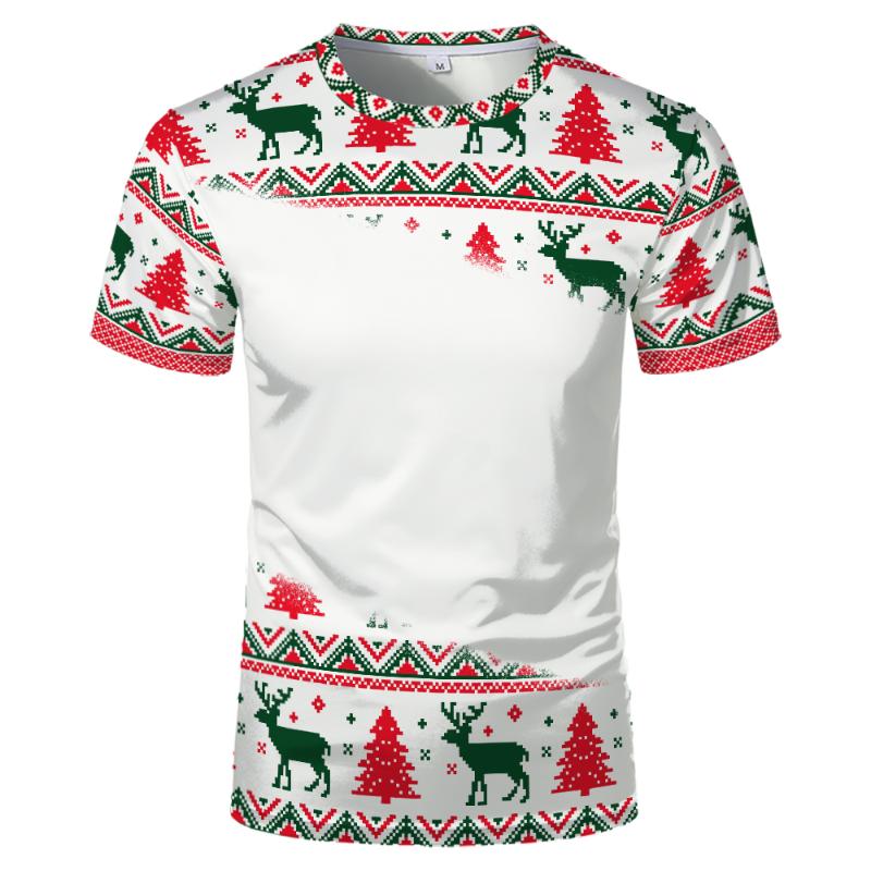 

Men's T-Shirts Christmas DIY Blank Polyester Short-Sleeved T-Shirt For Men/Women/Kids Thin And Light Fabric Tie-Dye Tops In The USAMen's, Tsm08874gc