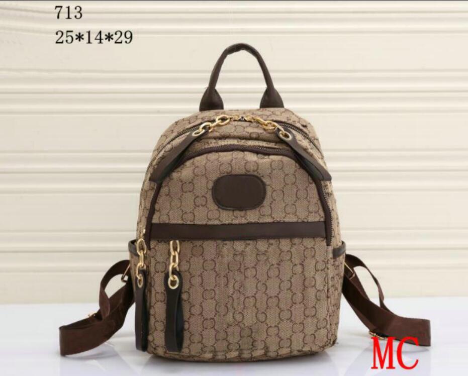 

designer G letter printing bags backpack fashion woman handbag luxurys backpacks handbags purses bags canvas Travel duffel bag schoolbag, Black