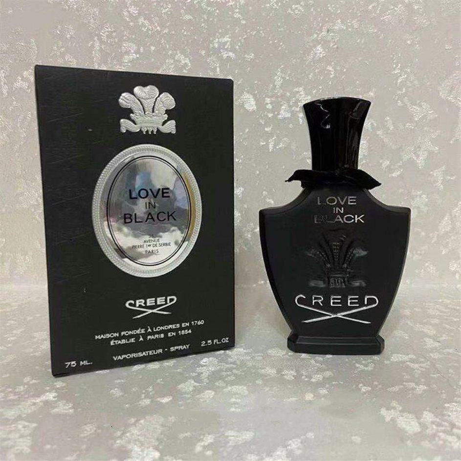 75ml Creed Love In Black Men Women Perfume Fragrance Long Lasting Eau De Parfum Cologne Top Quality High Version 2 5oz202N