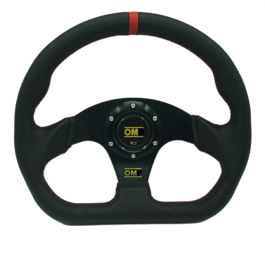 

JDM Universal OM D-Shape Steering Wheel Modified Racing 13Inch 320mm Leather Flat Drift Car Rally Sport Simulated Game With Logo3174