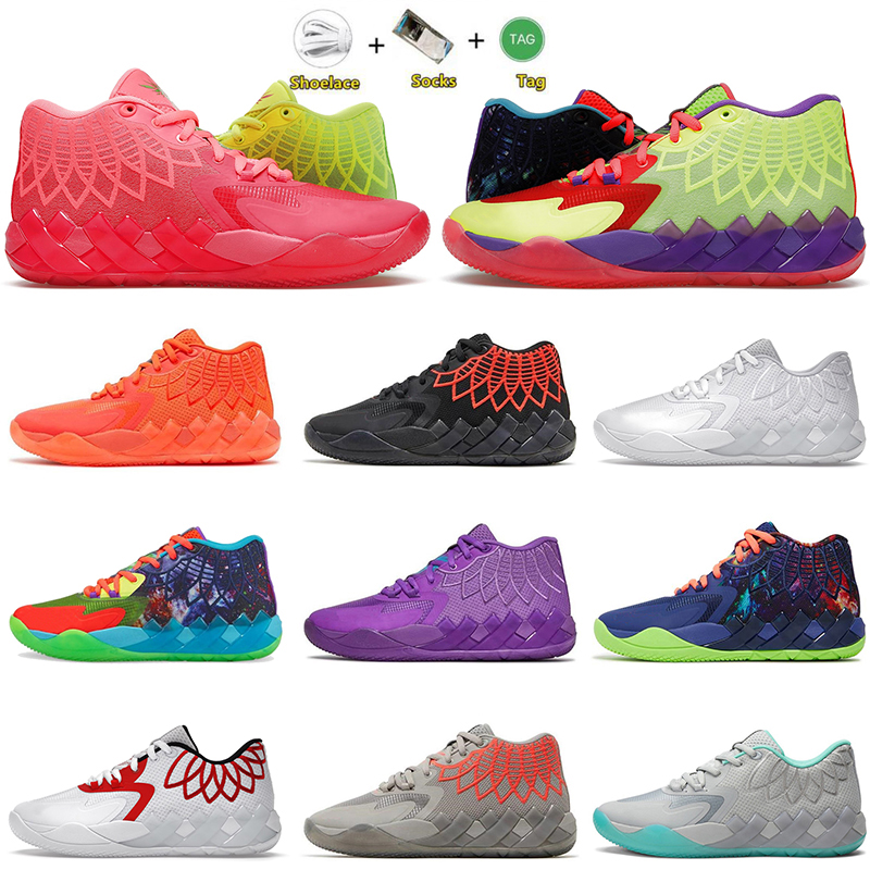 

LaMelo Ball 1 MB.01 Men Basketball Shoes Sneaker Black Blast Buzz City LO UFO Not From Here Queen City Rick and Morty Rock Ridge Red Mens Trainers Sports Sneakers, Color#4 not from here
