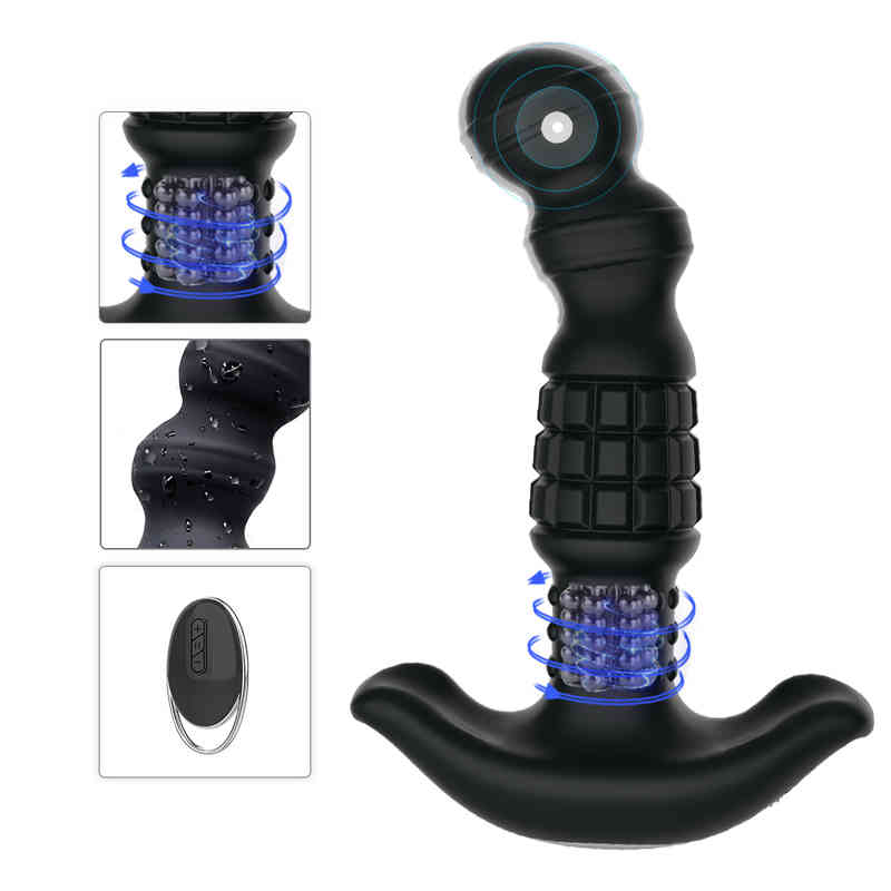 Clearance PromotionRotating Massager Toys Penis Cock Dildo Male Prostate Massage Wireless Vibrator Rotation Anal Dilator Big Butt Plug Sex Toy fo-image-792769680