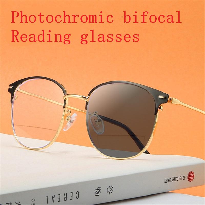 

Sunglasses Transition Sun Pochromic Bifocals Reading Glasses Men Magnifier For Women Round Look Near Far Presbyopic NXSunglasses