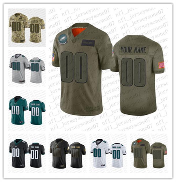 

Custom Men women youth Philadelphia''Eagles''100th Season Black white green blue Vapor Limited Sewn embroidery Jersey tz
