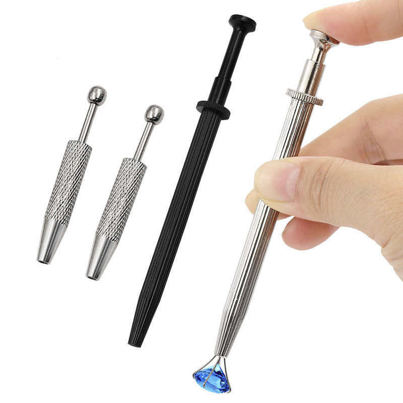 Ensembles d'outils à main professionnels 3/4 porte-perles Pick-up Diamond Gems Prong Tweezer Catcher Grabber Haute précision Body Tattoo Piercing