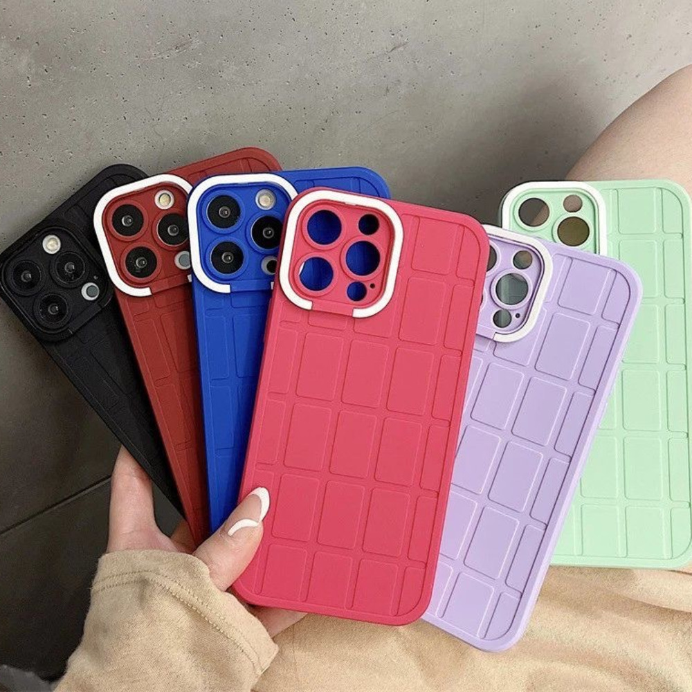 

Candy Square Invisible Kickstand Phone Cases For iPhone 13 12 11 Pro Max X XR XS Max 8 7 Plus SE2020 Soft Shockproof Cover, Blue